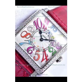 Franck Muller Master of Sqaure Ladies Quartz Replica Watch in Steel Case
