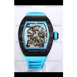 Richard Mille RM055 Black Carbon Casing 1:1 Mirror Replica Watch in Blue Strap
