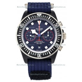Tudor Pelagos FXD Chronograph Titanium Casing 1:1 Mirror Replica Blue Dial in Nato Strap