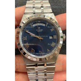 Tudor Royal Edition Watch - 1:1 Mirror Replica in Steel Casing - Blue Roman Dial
