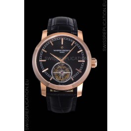 Vacheron Constantin Minute Repeater Tourbillon Swiss Replica Watch in Steel Casing 44MM Rose Gold Casing