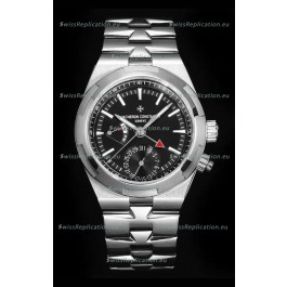 Vacheron Constantin Overseas Dual Time 1:1 Mirror Swiss Replica Watch in Black Dial 