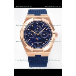 Vacheron Constantin Overseas Perpetual Calendar Ultra-Thin Blue Dial Rose Gold Casing Replica