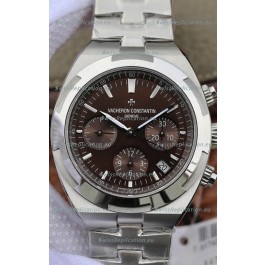 Vacheron Constantin Overseas Chronograph Brown Dial Swiss Replica Watch - Stainless Steel Strap
