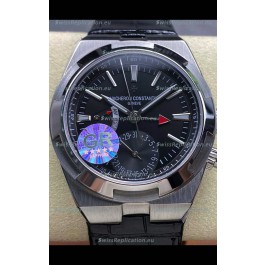 Vacheron Constantin Overseas Dual Time Stainless Steel 1:1 Mirror Swiss Replica Black Dial