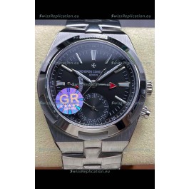 Vacheron Constantin Overseas Dual Time Stainless Steel 1:1 Mirror Swiss Replica Black Dial
