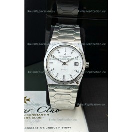 Vacheron Constantin Historiques 222 Super Clone 37MM Steel Casing Watch in White Dial 