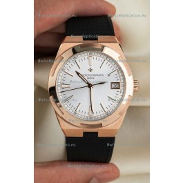 Vacheron Constantin Super Clone Overseas Edition Rose Gold Casing Rubber Strap