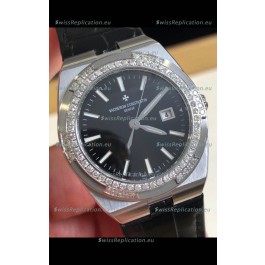 Vacheron Constantin Overseas Stainless Steel 33MM Swiss Quartz Replica Watch Black Dial 