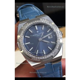 Vacheron Constantin Overseas Stainless Steel 33MM Swiss Quartz Replica Watch Blue Dial 