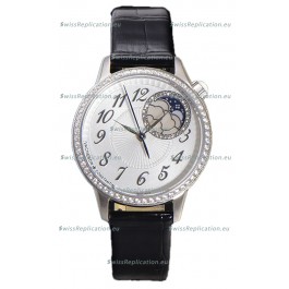 Vacheron Constantin Egerie Muse Moonphase 904L Steel Casing in White Dial Swiss Replica Watch 