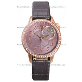 Vacheron Constantin Egerie Muse Moonphase Rose Gold Casing in Brown Dial Swiss Replica