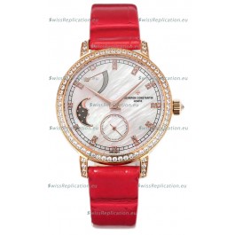 Vacheron Constantin Traditionelle Moon Phase Mother of Pearl Dial in Rose Gold Swiss Replica