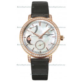Vacheron Constantin Traditionelle Moon Phase Mother of Pearl Dial in Rose Gold Swiss Replica