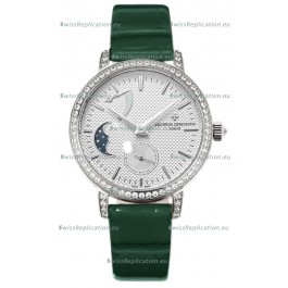 Vacheron Constantin Traditionelle Moon Phase White Dial in Steel Case Swiss Replica
