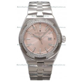 Vacheron Constantin Overseas Steel Casing Pink Dial 35MM Swiss Replica Watch 