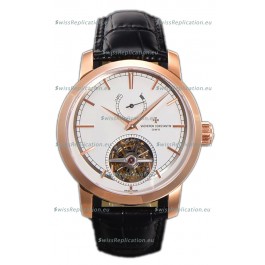 Vacheron Constantin Traditionelle 14-Day Tourbillon White Dial Rose Gold 1:1 Mirror Replica Watch 