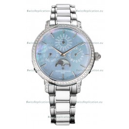 Vacheron Constantin Traditionelle Perpetual Calendar Ultra-Thin Steel Blue Pearl Swiss Replica
