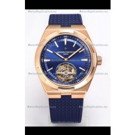 Vacheron Constantin Overseas Tourbillon Rose Gold in Blue Dial Rubber Strap 1:1 Mirror Replica