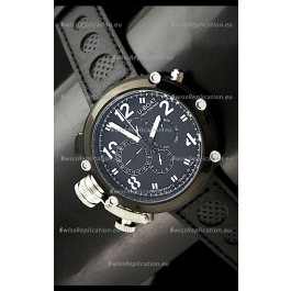 U-Boat Flightdeck Rattrapante Japanese Automatic Watch in Black Dial