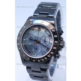 Rolex Daytona Cosmograph Project X Design Black Out Edition Series II Swiss Watch in Blue Pearl Dial 
