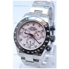 Rolex Daytona MonoBloc Cerachrom Bezel Swiss Replica Rose Gold Plated Watch in Pink Mother Pearl Dial
