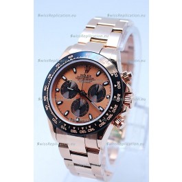 Rolex Daytona Chronograph MonoBloc Cerachrom Bezel Swiss Replica Watch in Rose Gold Plated