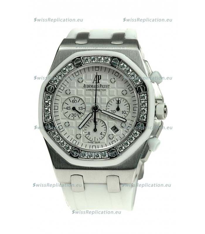 Audemars Piguet Royal Oak Offshore Lady Alinghi Limited Edition Swiss Diamond Watch in White Dial