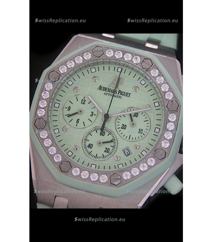 Audemars Piguet Royal Oak Offshore Lady Alinghi Swiss Watch in Light Green Dial