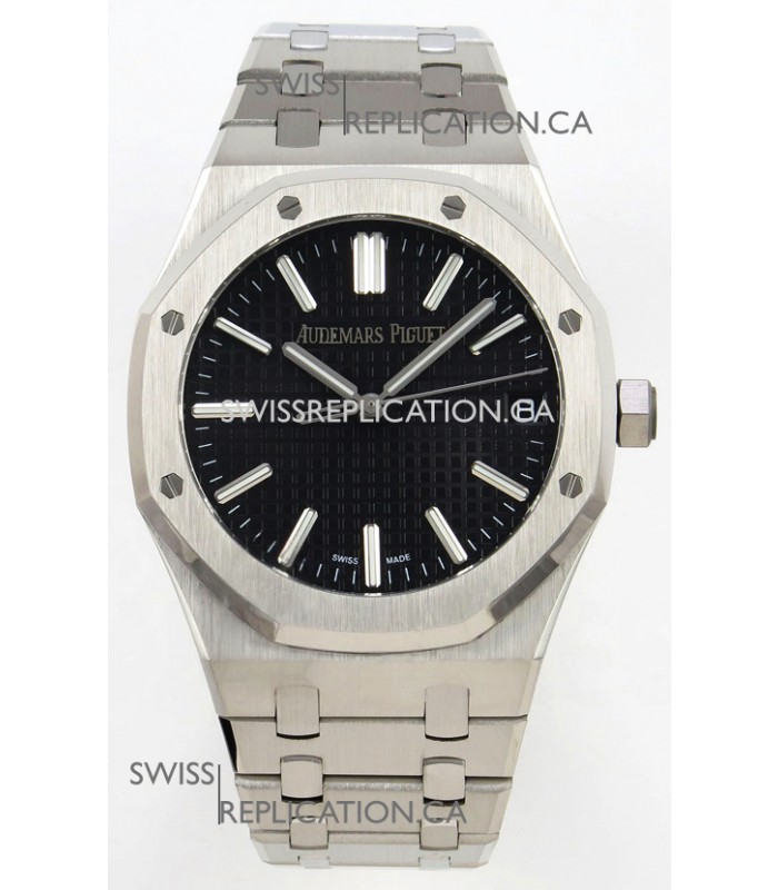 Royal Oak 15510 Black Dial FREE SPRUNG MVMNT Super Clone Watch 