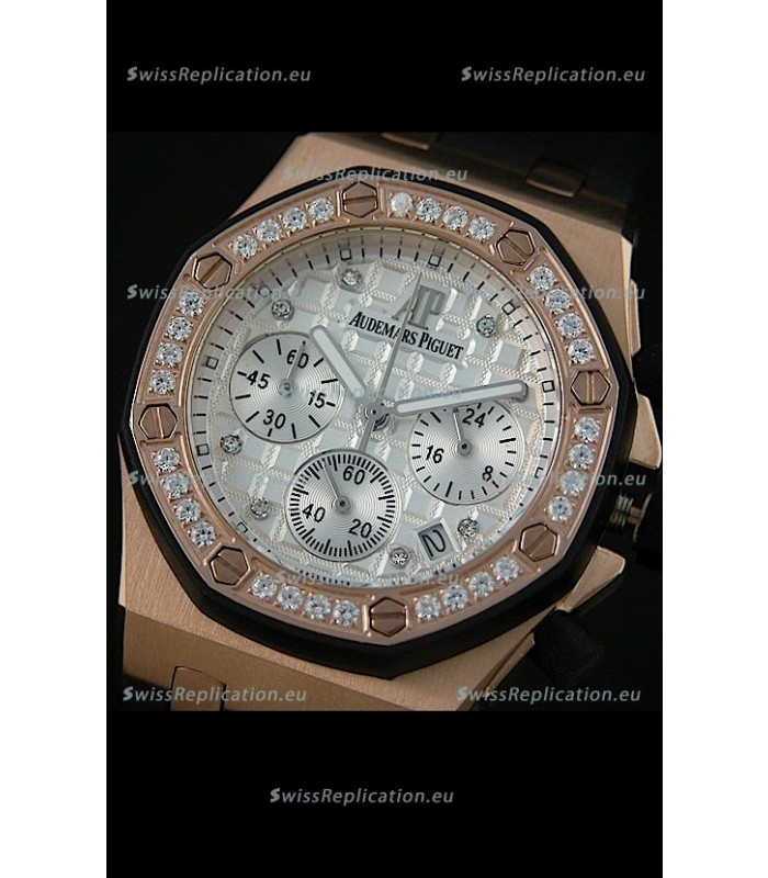 Audemars Piguet Royal Oak Offshore Lady Alinghi Swiss Watch in White Checkered Dial