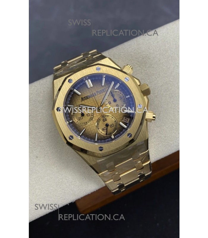 Royal Oak Chrono 26240 Yellow Gold Smoked Dial Super Clone Watch