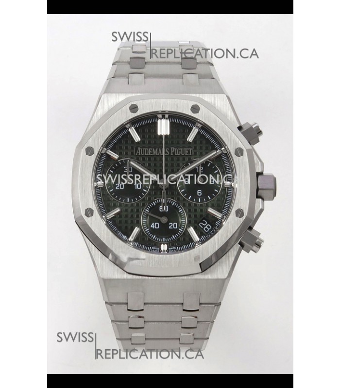 Royal Oak Chrono 26240 Green Dial FREE SPRUNG MVMNT Steel Caing Super Clone Watch 