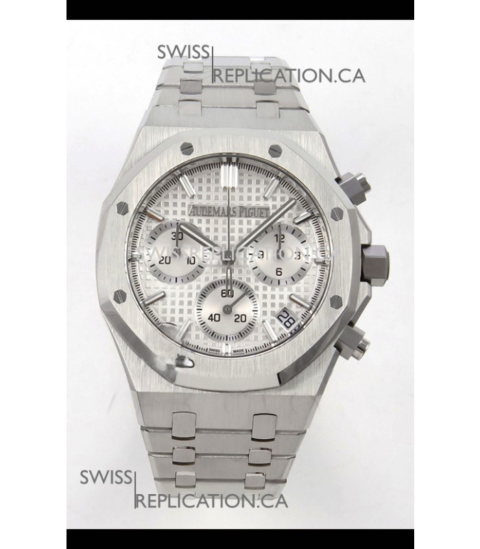 Royal Oak Chrono 26240 White Dial FREE SPRUNG MVMNT Steel Caing Super Clone Watch 