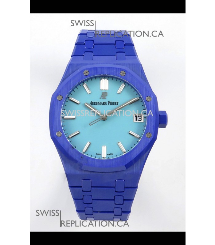 Royal Oak 15500 Tiffany Blue Dial & Blue Ceramic Super Clone Watch 