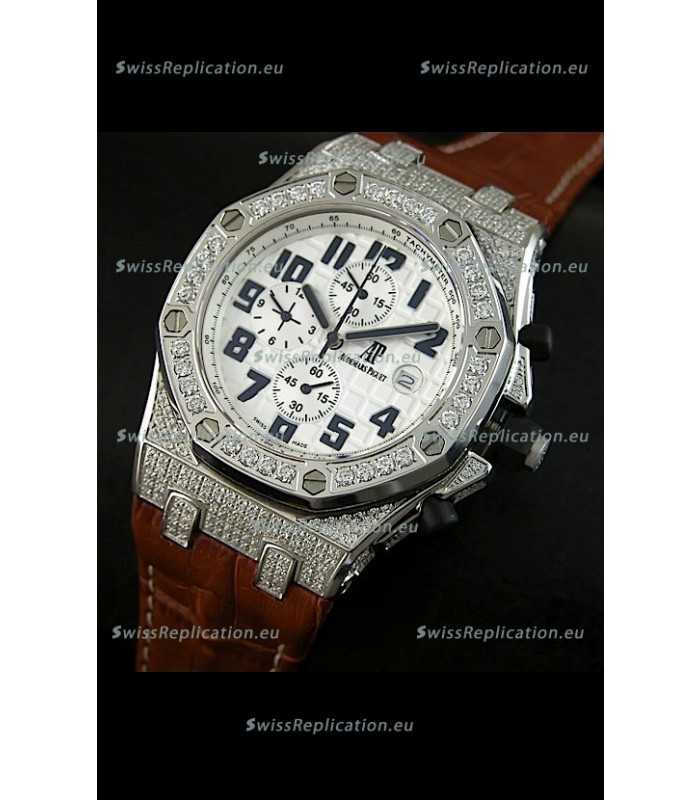 Audemars Piguet Royal Oak Offshore Quartz Watch with Diamonds Bezel
