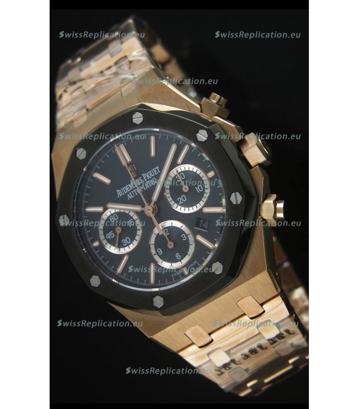 Audemars Piguet Royal Oak Rose Gold in Blue Ceramic Dial - 1:1 Mirror Replica