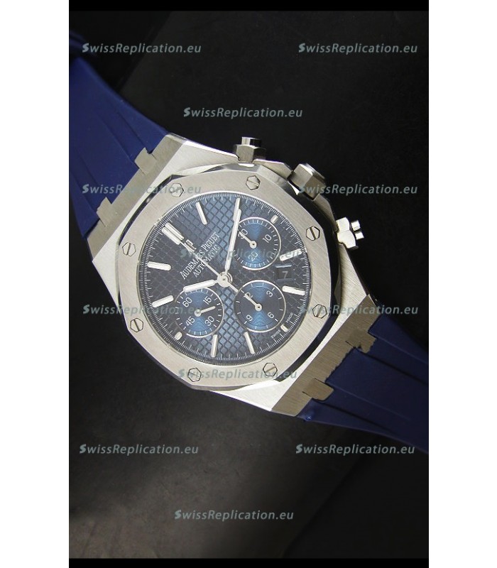 Audemars Piguet Royal Oak Chronograph Watch in Stainless Steel Case Blue Dial