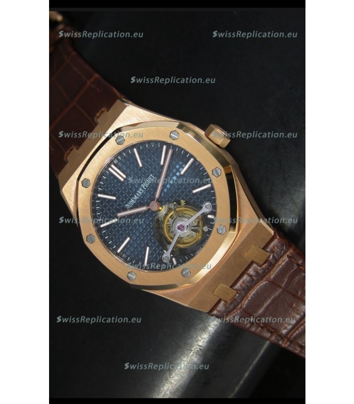 Audemars Piguet Royal Oak Swiss Tourbillon Watch in Pink Gold Case 