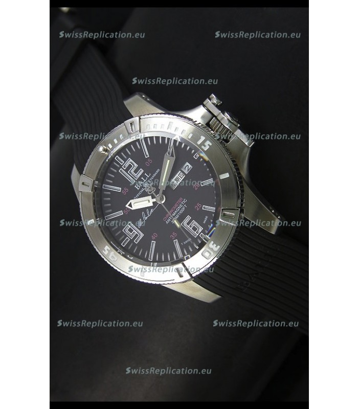 Ball Hydrocarbon Spacemaster Automatic Day Date Rubber Strap in Black Dial - Original Citizen Movement 