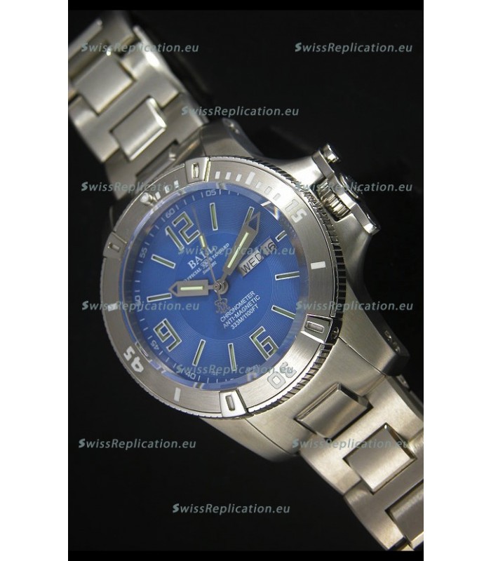 Ball Hydrocarbon Spacemaster Automatic Replica Day Date Watch in Blue Dial - Original Citizen Movement 