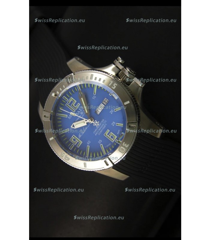 Ball Hydrocarbon Spacemaster Automatic Day Date Rubber Strap in Blue Dial - Original Citizen Movement 