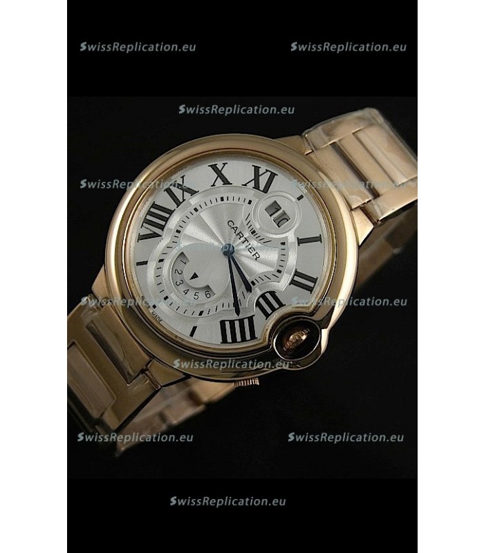 Cartier Ballon Blue de Japanese Replica Watch in Pink Gold Strap