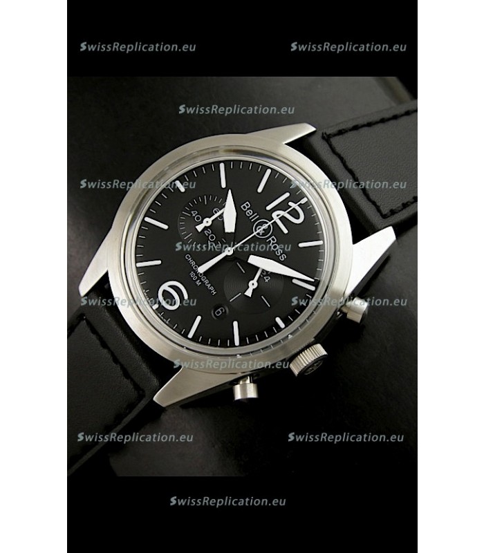 Bell and Ross BR126 Vintage Swiss Quartz Watch in Steel Case