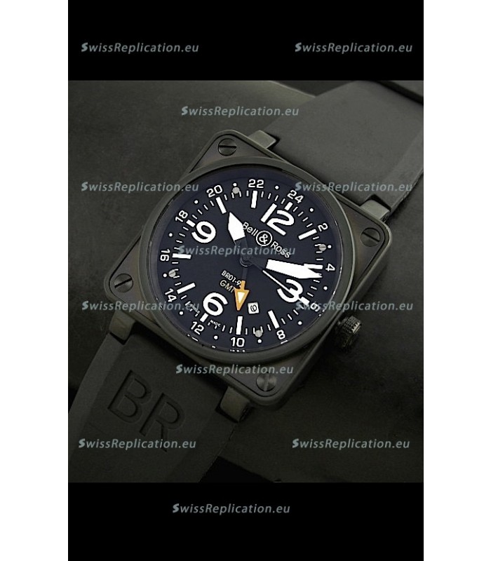 Bell and Ross BR01-93 GMT Japanese Replica Watch in PVD Case