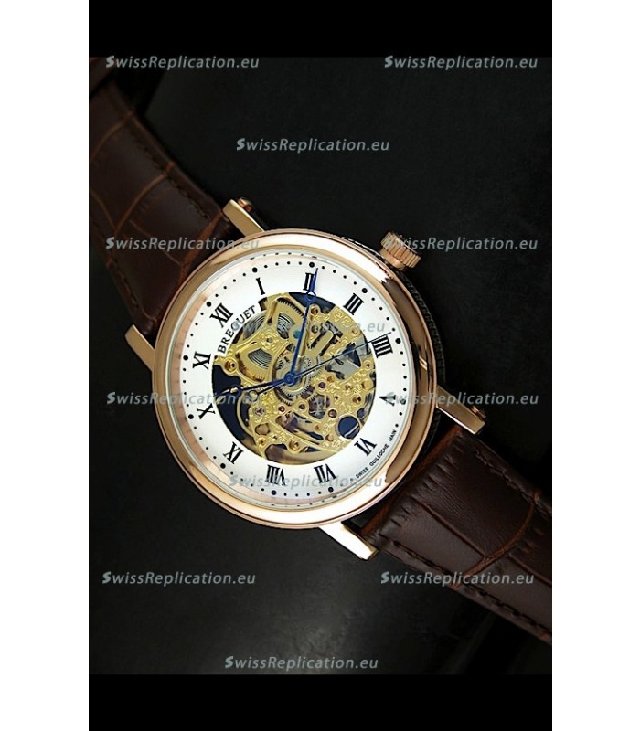 Breguet Classique Japanese Automatic Watch in Gold Skeleton Dial - Roman Hour Numerals