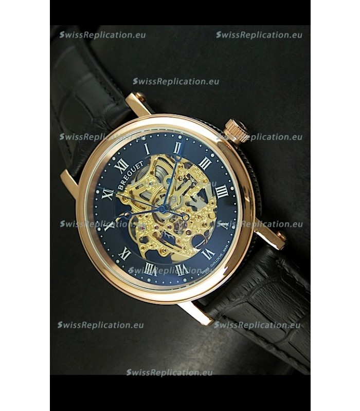 Breguet Classique Japanese Automatic Watch in Gold Skeleton Dial - Arabic Hour Numerals