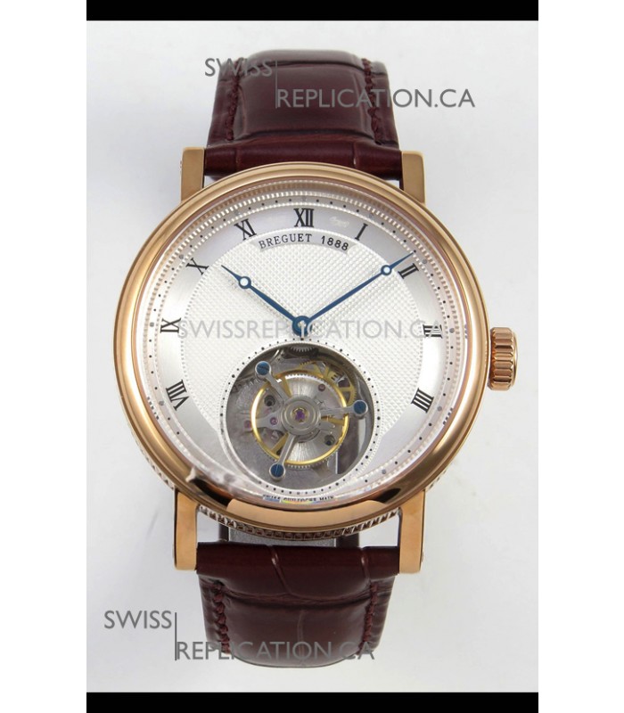 Breguet Classique Tourbillon Rose Gold Roman Dial Super Clone Watch 