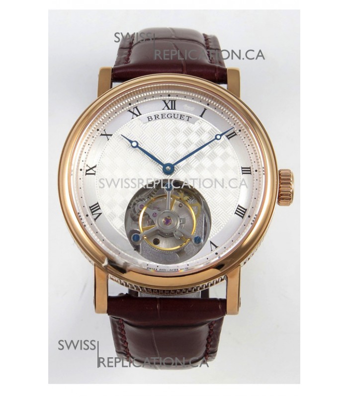 Breguet Classique Tourbillon Rose Gold Roman Dial Super Clone Watch 