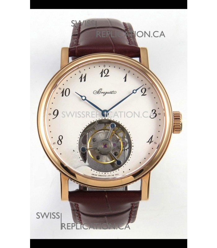 Breguet Classique Tourbillon Rose Gold Numerals Dial Super Clone Watch 